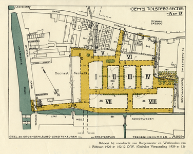 212072 Plattegrond van het terrein tussen de Gansstraat / Laan van Soestbergen /Spoorweg Utrecht-Arnhem / Oosterkade te ...